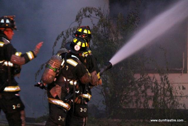 Night fire scene
