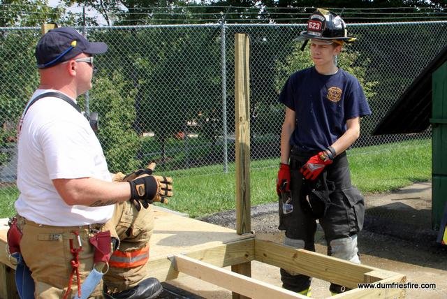 Firefighters in training